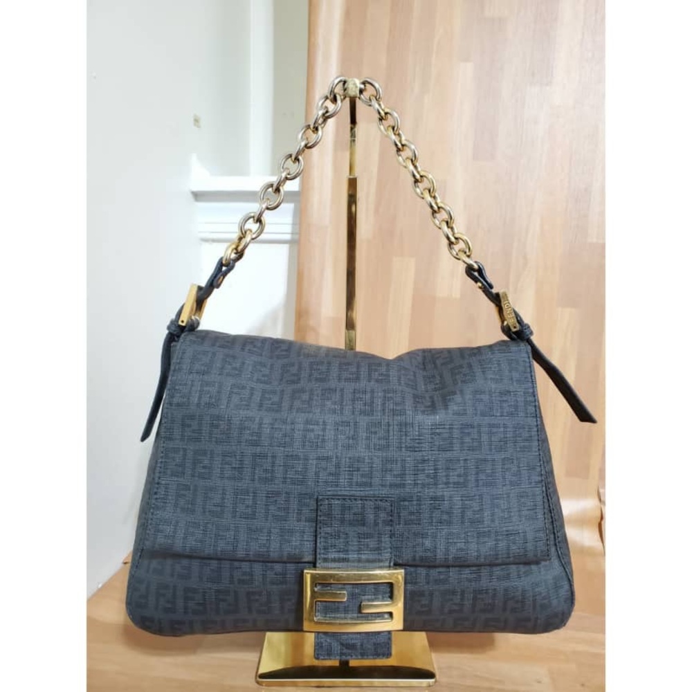Authentic Fendi Tobacco Zuchinno Coated Canvas Mama Forever Shoulder Bag - Picture 1 of 12